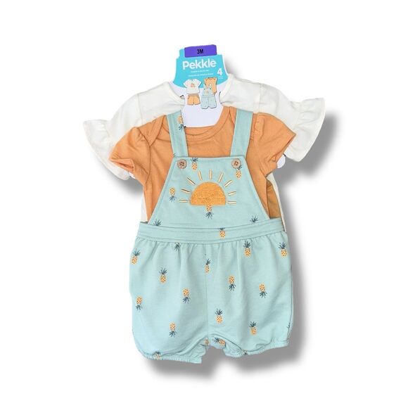 Baby Girl 2 Piece Summer Outfit Set Size 3M Cute Matching Clothes Twins - Picture 8 of 10